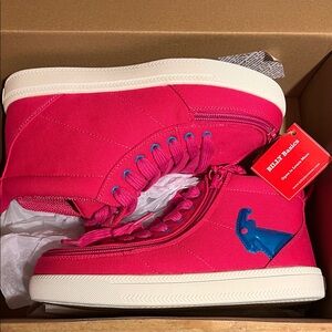 Billy Light-Up Pink High-Top Kids Sneakers WIDE WIDTH